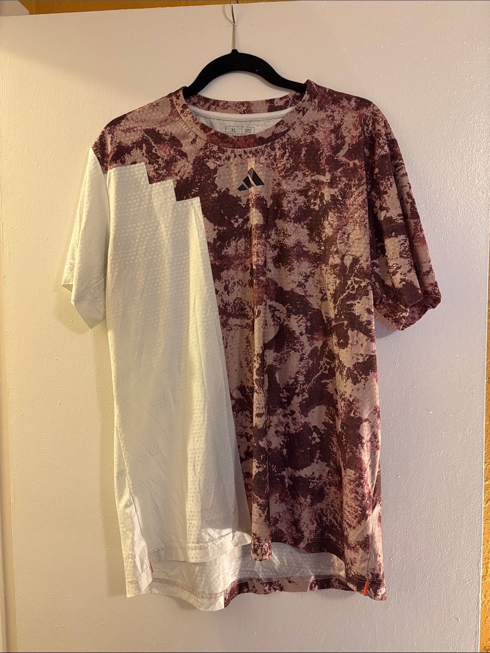 adidas Men’s Maroon & White Short Sleeve Performance Tee